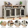 71" Extra Large Furniture-Style Dog Crate, Wooden Double Dog Crate Kennel, TV Stand Side End Table with Removable Divider for 2 Dogs - 4 of 4