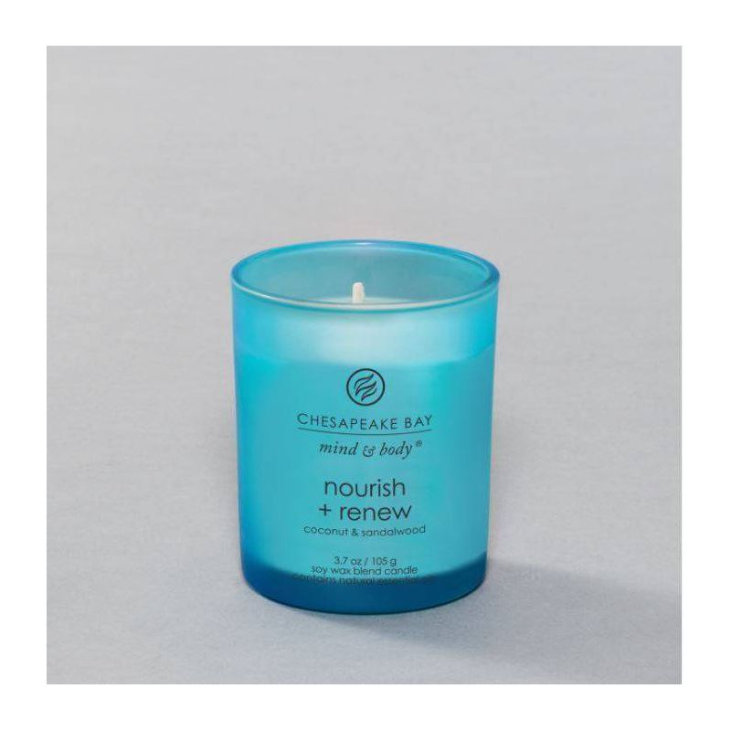 Frosted Glass Nourish + Renew Lidded Jar Candle Light Blue - Mind & Body by Chesapeake Bay Candle, 4 of 9