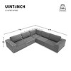 Luxury L-Shaped Modular Sofa: 5-Piece Upholstered Set, Foam-Filled, for Living Room & Bedroom - 2 of 4