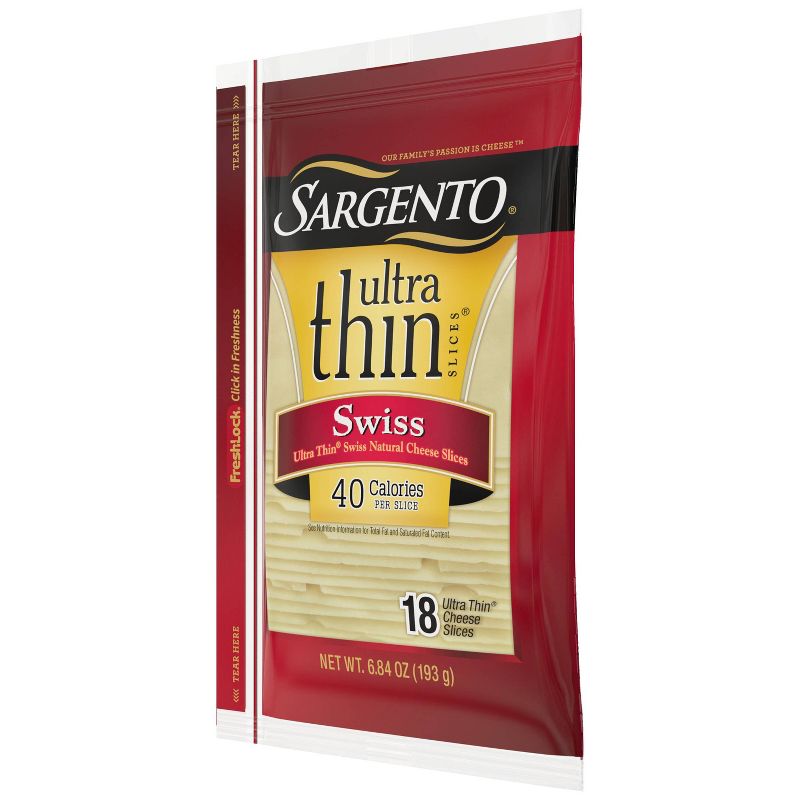 Sargento Ultra Thin Natural Swiss Cheese Slices - 6.84oz/18 slices, 6 of 11