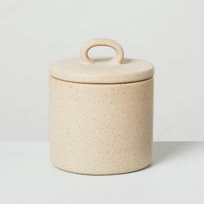 Small 3.75" Textured Ceramic Bath Canister Natural - Hearth & Hand™ with Magnolia