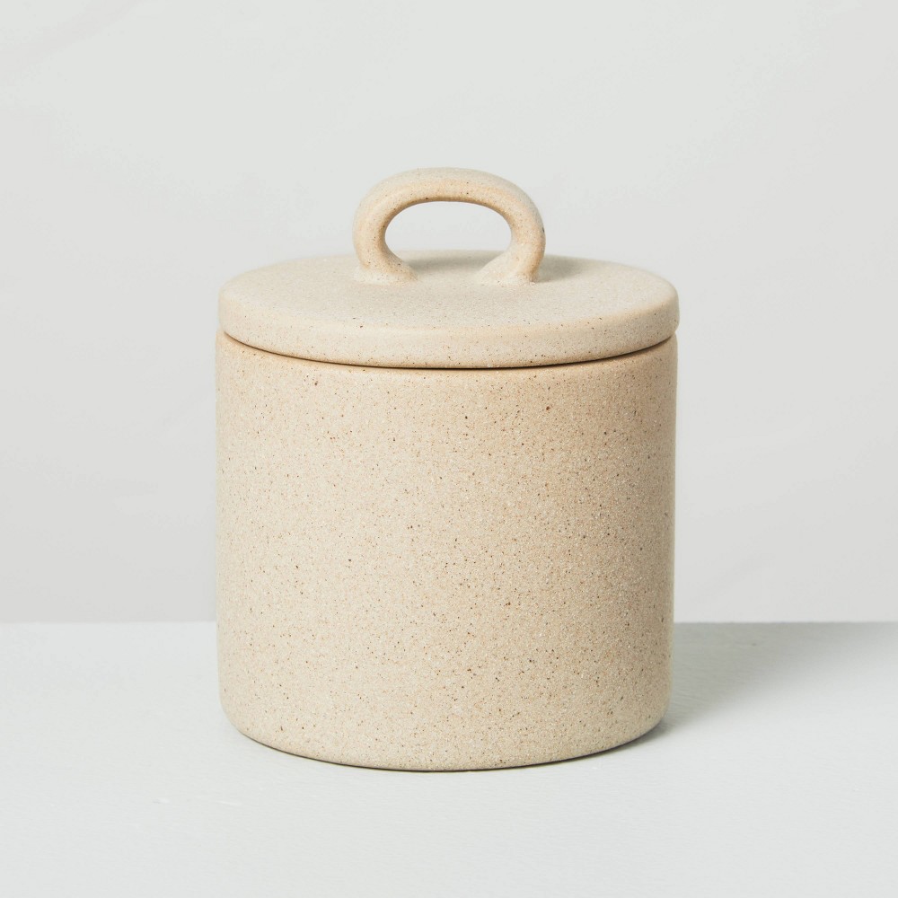 Small 3.75" Sandy Textured Ceramic Bath Canister Natural - Hearth & Hand with Magnolia