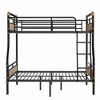 Okak 82IN Twin-Over-Twin/Full-Over-Queen/Queen Industrail Metal Bunk Bed, Detachable Twin Bed with Safety Guardrails and Ladder, Bed Frames for Teens - 4 of 4