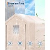 Heavy-Duty Outdoor Portable Storage Shed with 2 Roll-Up Doors & Vents, Waterproof UV-Resistant PE Tarp, Ideal Shelter for Motorcycles and Garden Tools - 3 of 4