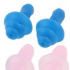 Unique Bargains Christmas Tree Shape Silicone Earplug for Swiming Sleeping 2 Pairs Pink Blue - 3 of 4