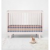 Bacati - Pin Stripes Blue Orange Beige Chocolate 100 percent Cotton Universal Baby US Standard Crib or Toddler Bed Fitted Sheet - 4 of 4