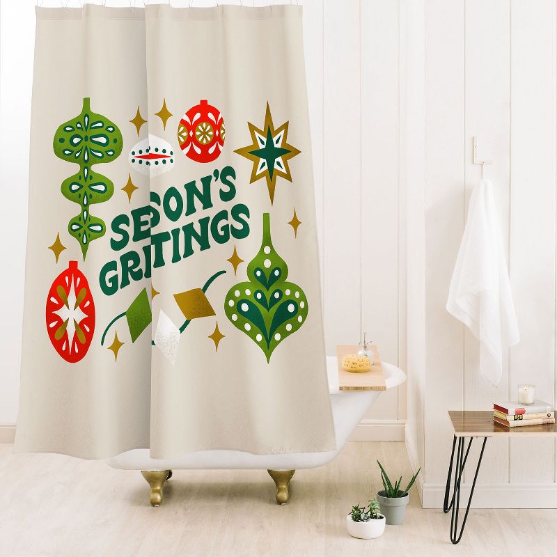 Jessica Molina Seasons Greetings Vintage Ornaments Shower Curtain - Deny Designs, 2 of 4