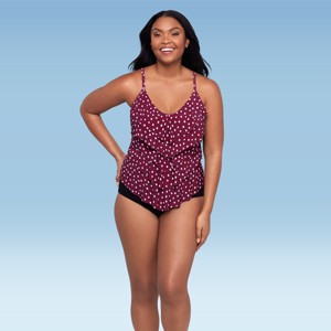 Trimshaper Women's Rachel 5 Tier Ruffle Tankini Swimsuit Top - 1 of 3