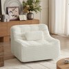 360° Oversize Plush Foam Swivel Glider Chair with Switchable Head and Waist Pillow for Living Room, Bedroom, Apartment - 3 of 4