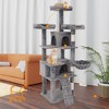 Cat Tree, Cat Tower for Indoor Cats, Multi-Level Cat Tower with 2 Roomy Condo - 3 of 4
