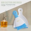 Powerstone Pumice Dustpan & Brush Combo Set, 8" Tall x 6" Wide - Sweeping & Tidying Up | Blue - 2 of 4