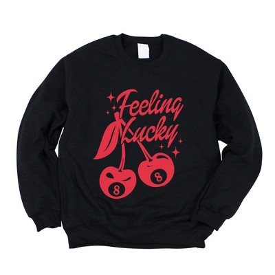 Simply Sage Market Women's Graphic Sweatshirt Feeling Lucky Cherries