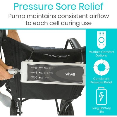 Vive Half Size Blue Alternating Pressure Seat Cushion with Air Pump