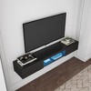 Vynxaria Floating TV Stand Wall Mounted with 16 Color LEDs,63" Modern TV Stand, Floating TV Cabinet Entertainment Center for 55 60 65 Inch TV,Black - 2 of 4