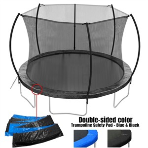ELJGET 12/14FT Trampoline with Safety Enclosure, Double-Sided Color Pad, Arc-Shaped Poles & Ladder, Outdoor Trampoline for Kids and Adults - 1 of 4