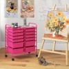 Costway 12 Drawers Rolling Cart Storage Mutlicolor Scrapbook Paper Studio Organizer Bins - image 4 of 4