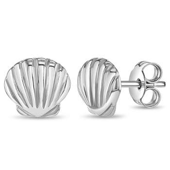 Girls' Lustrous Seashell Standard Sterling Silver Earrings - In Season Jewelry
