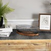 Northlight Oblong Iron Baskets with Wooden Base - 15" - Silver and Black - Set of 2 - 3 of 4