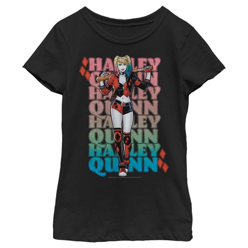 Girl's Batman Harley Quinn Poster T-Shirt, 1 of 5