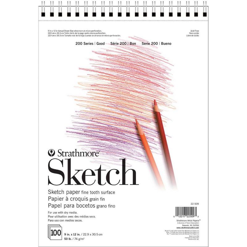 9&#34;x12&#34; Spiral Sketch Paper Pad Dots 100 Sheets - Strathmore, 1 of 4