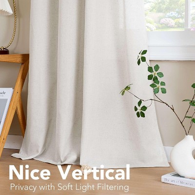 H.Versailtex Linen Curtains Nickel Grommet Energy Saving Light Filtering Semi Sheer Curtain TERRACOTTA 52W x 96L