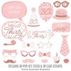 Big Dot of Happiness 30th Pink Rose Gold Birthday - Happy Birthday Party Photo Booth Props Kit - 20 Count - 2 of 4