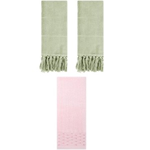 REGALWOVEN 3 Packs Solid Cotton Absorbent Soft Hand Towel for Bathroom 14" x 30" - 1 of 4