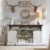 SinCiDo Farmhouse TV Stand for 80" TVs, 37" Tall Media Console with Sliding Barn Door, Storage Cabinets & Adjustable Shelves - 3 of 4