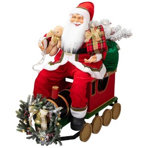 Northlight Santa Claus on Locomotive Train Car Christmas Figure - 36" - 1 of 4