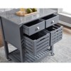 FONTOI Mobile Rolling Kitchen Island, Trolley Serving Cart with Underneath Drawer & Slide-Out Wire Storage Basket, Grey, 22.05"*36.07"*29.93" - 4 of 4