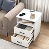 Resenkos Wood Nightstand With Charging Station, Bedside Table With 2 Drawers, Night Stand With Storage For Bedroom, - 2 of 4