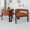 Vynxaria Orange Modern Teddy Upholstered Barrel Accent Chairs - Set of 2 - 3 of 4