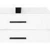 Vynxaria Modern 48" White Computer Desk with Black Metal Frame Reversible Setup Storage Drawers for Home Office - 4 of 4