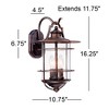 Franklin Iron Works Casa Mirada Rustic Industrial Farmhouse Outdoor Wall Light Fixture Bronze 16 1/4" Clear Seedy Glass for Post Exterior Barn Deck - 4 of 4