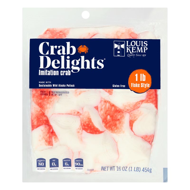 Louis Kemp Crab Delights Imitation Crab Flake Style - 16oz, 1 of 5