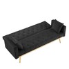 BLACK Convertible Folding Futon Sofa Bed , Sleeper Sofa Couch for Compact Living Space. - 2 of 4