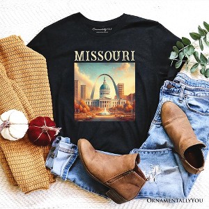 Missouri State Gateway Arch and Courthouse T-Shirt, Iconic St. Louis Landmarks Tee and Travel Souvenir | OrnamentallyYou - 1 of 4
