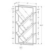 INFURNIC Decorative Bookshelf Bookcase Etagere 3 Tier V Shaped Storage Laminate Slim Metal Frame Modern Design, Gray, 32"*12"*60.25" - 4 of 4