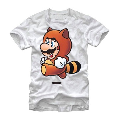 Men's Nintendo Tanooki Mario T-Shirt - White - Small