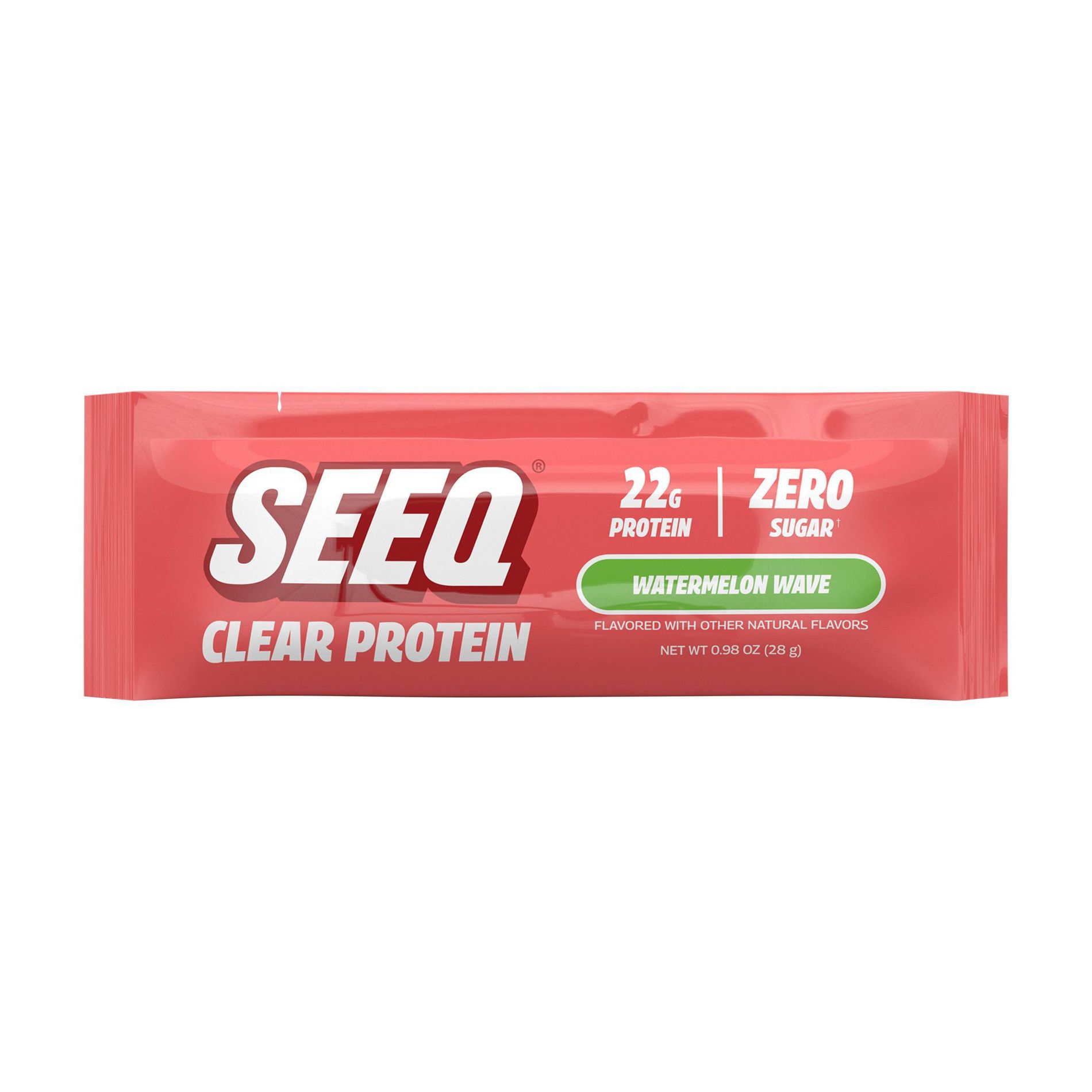 Seeq SS Clear Protein Powder - Watermelon Wave - Whey Protein Isolate - 22g Protein - 0.98oz
