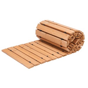 VEVOR Wooden Garden Pathway, 8 ft L x 17 in W, Non-Slip Straight Garden Walkway,Roll Out Cedar Outdoor Walkway Path with Wire Rope Connection, Brown - 1 of 4