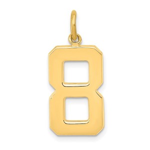 Black Bow Jewelry 14k Yellow Gold, Athletic Collection, Large Polished Number 8 Pendant - 1 of 4