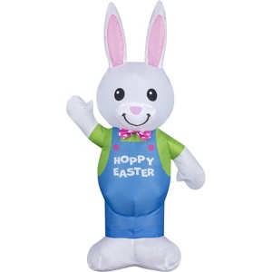 Gemmy Airdorable Airblown Inflatable Easter Bunny, 2 ft Tall, Multicolored - 1 of 4