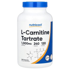 Nutricost L-Carnitine Tartrate, 1,000 mg, 240 Capsules (500 mg per Capsule) - 1 of 2