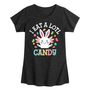 Girls' - Instant Message - I Eat Alotl Candy Fitted Short Sleeve Graphic T-Shirt - 1 of 4