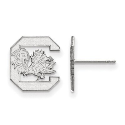Black Bow Jewelry 14k White Gold South Carolina Gamecocks NCAA Post Earrings