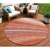 Terra Cotta Salmon And Orange Striped Washable Indoor Outdoor Area Rug - 2 of 4