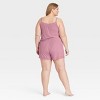 Women's Lace Trim Ribbed Cami Top and Shorts Pajama Set - Auden™ - 2 of 3