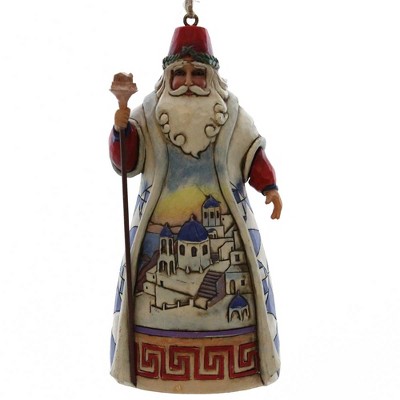 Jim Shore 4.75" Greece Santa Hanging Ornament International Christmas  -  Tree Ornaments