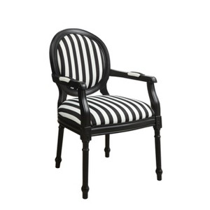 Forsythe Accent Chair Black/White- Treasure Trove Accents: Modern Stripe Design, Birch Frame, Polyester Upholstery - 1 of 4